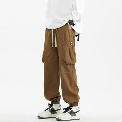 2024 M-5XL Calça Masculina de Algodão e Cânhamo Primavera e Outono Nova Calça Larga com Cordão Calça Saruel Harem Calça Casual Japonesa