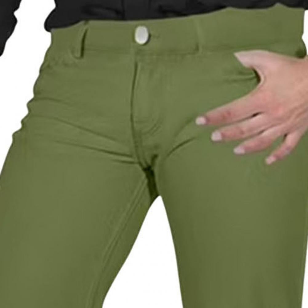 Calças masculinas boca de sino retrô calças masculinas de cor sólida de cintura média calças clássicas casuais dos anos 70 com zíper e boca de sino para homens