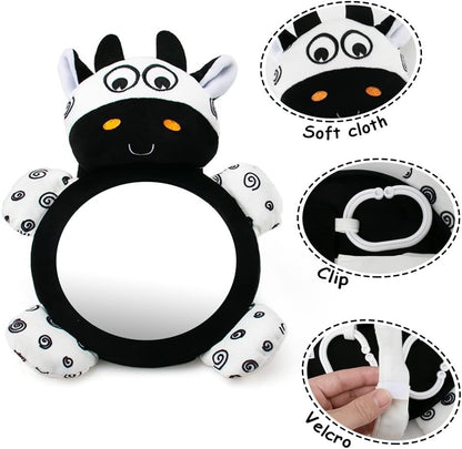 Espelho de Bebê Multifuncional, Alto Contraste Preto e Branco, Tummy Time, Presente de aniversário/Natal para meninos e meninas, para carro