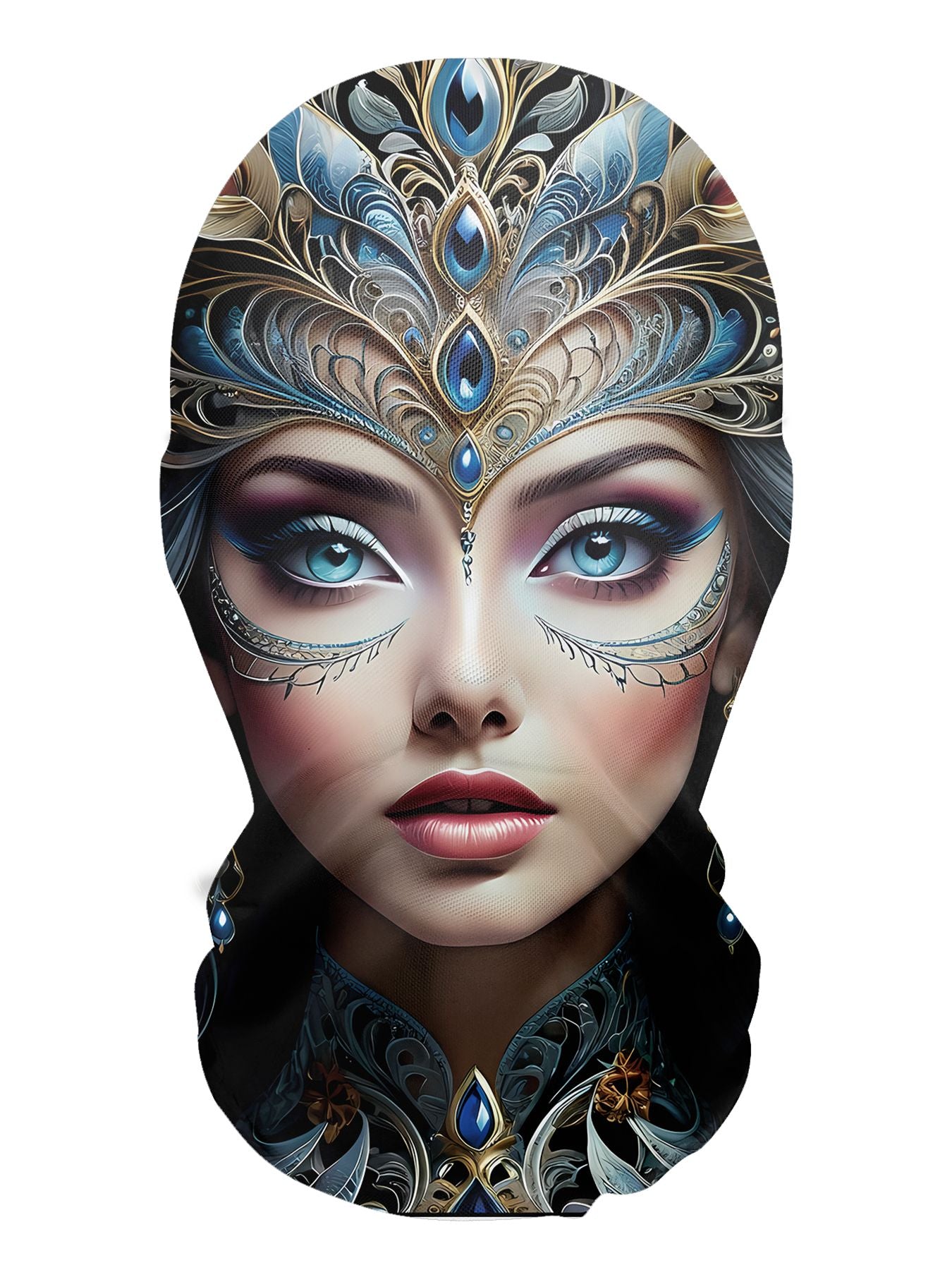 3D Realistic Stretch Mesh Headgear, Breathable, Unisex, Party Mask Headgear Prop