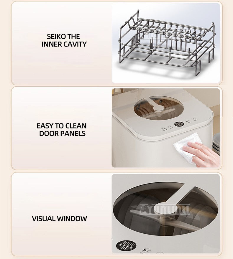 Intelligent Kitchen Dishwasher, Mini Fully Automatic Disinfection Cabinet Bowl Dishes Dishes Intelligent