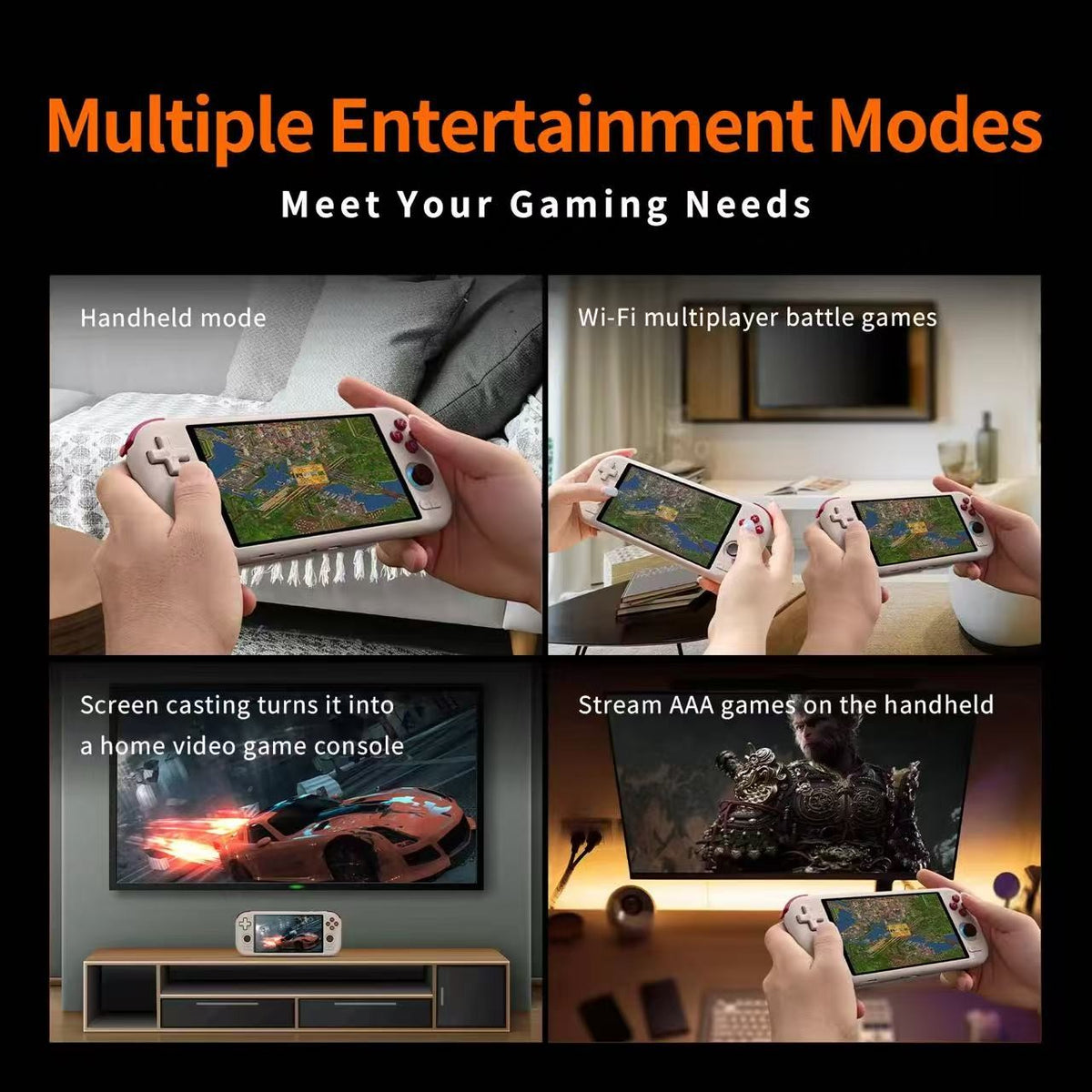 MANGMI AIR X Handheld Game Console with Qualcomm Snapdragon 662 5.5'' Touchscreen Android14 Fast Charging Active Cooling Fan RGB