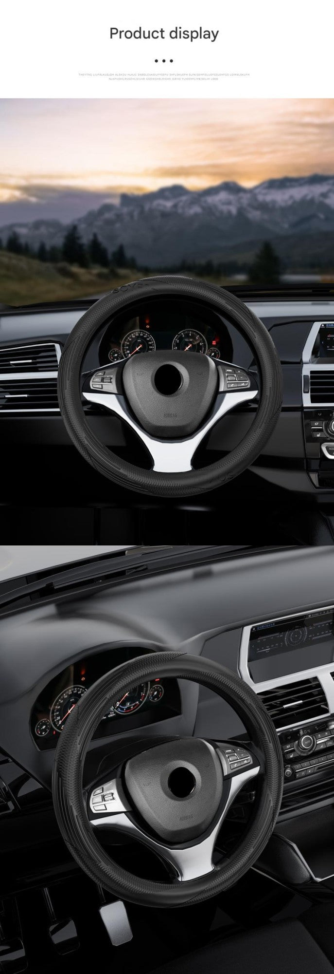 Capa de volante de silicone universal para carro redondo quatro estações