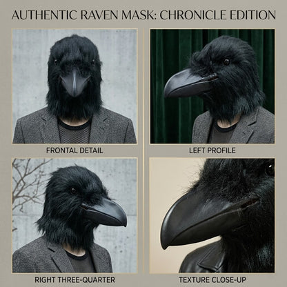 Unique Shaggy Feather Raven Mask Creative Black Animal Costume Accessories For Halloween Party Cosplay Themed Event