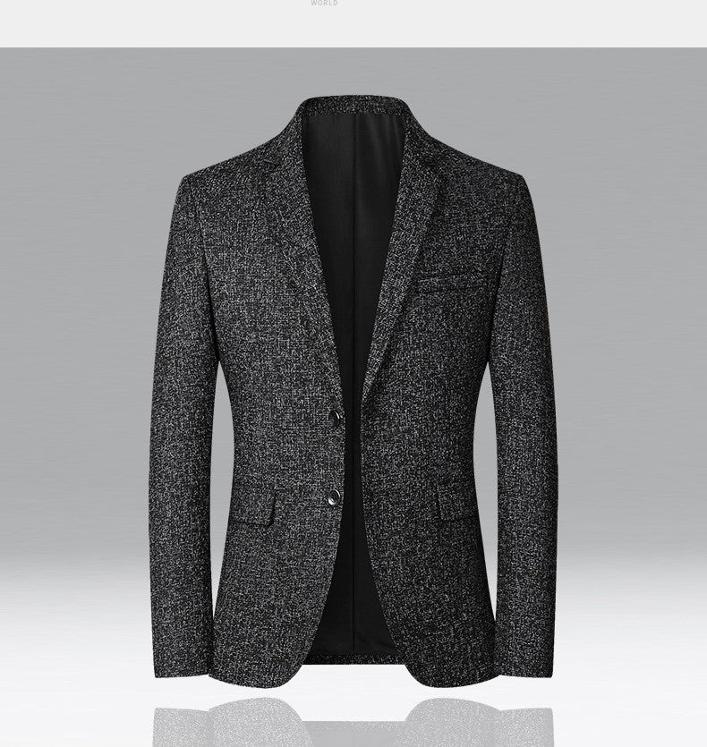 Mens Jacket Blazer Casual Suit Spring Thin Middle-aged Single Western Top for Men