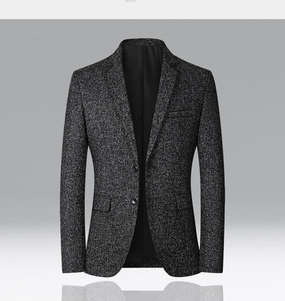 Mens Jacket Blazer Casual Suit Spring Thin Middle-aged Single Western Top for Men