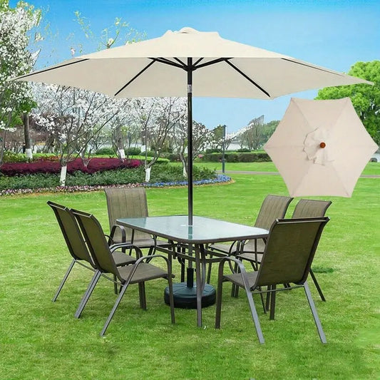 Green Replacement Umbrella Canopy 27m 8 Ribs Waterproof Garden Backyard Pool Cantilever Sunshade 9FT 10FT 6 Ribs 8 Ribs Cover