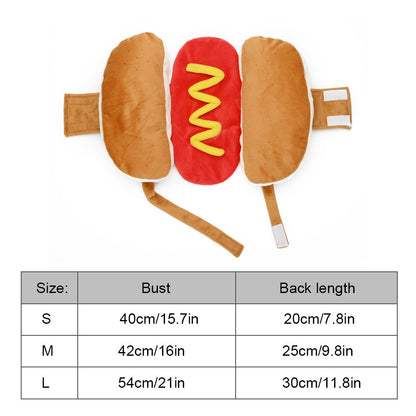 Roupa de Cachorro Hot Dog Para Pets Fantasia Engraçada de Salsicha de Dachshund para Inverno Quente