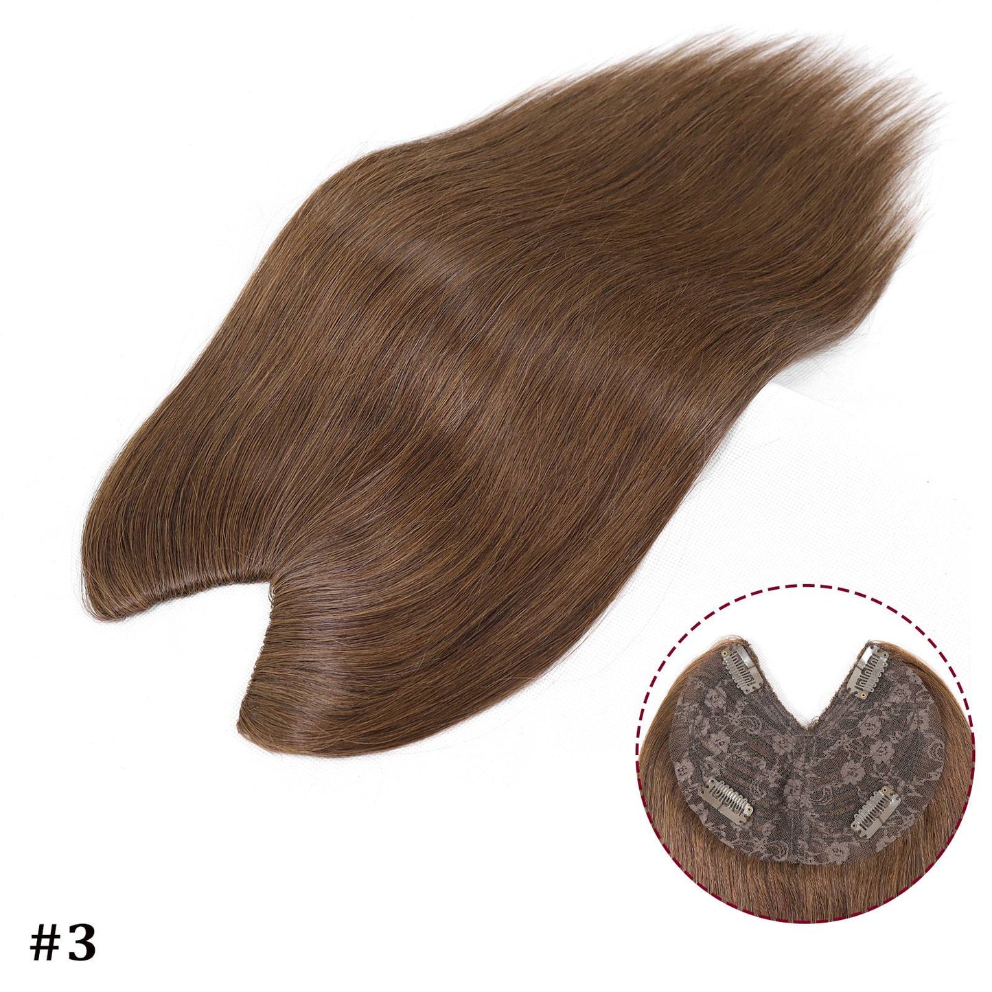 Extensões De Cabelo Humano Com Presilha Em V Para Mulheres Com Topo Invisível Castanho Loiro Destaque Para Mulheres Cabelo Liso Brasileiro Remy 16 Polegadas