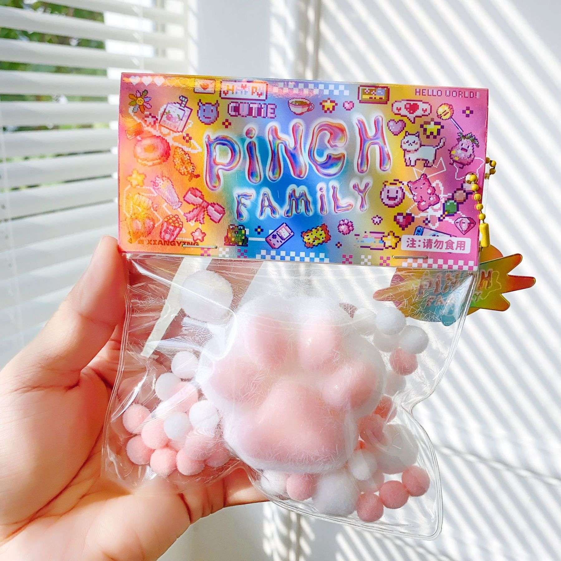Dropshipping Fidget Toy Mini Squishy Toys Kawaii Plush Soft Cat Paw Transparent Silicone Cube Stress Relief Squeeze Toy