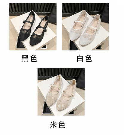 2024 New Women Flats Shoes Summer Ballet Flats Fashion Bow Women Shoes Slip on Sweet Hollow Flat Shoes Female Zapatos De Mujer