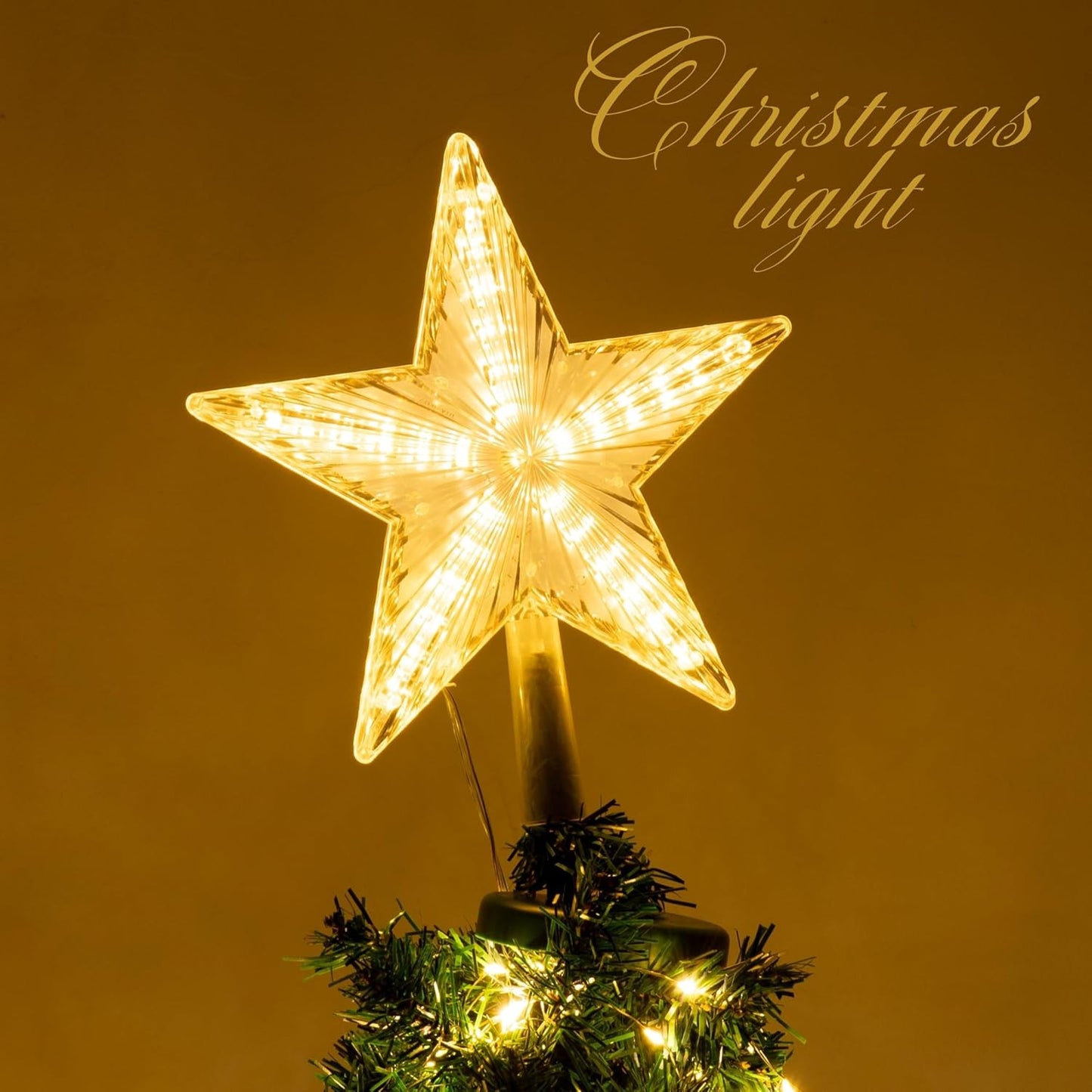 15/19/23cm Christmas Tree Top Star Light LED Glowing Star Lamp Xmas Tree Decoration Home Party Supplies Navidad New Year Gift