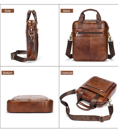 WESTAL Men's Shoulder Bags Genuine Leather Crossbody Messenger Bag For 13.3 Inch Laptop Briefcase Leather Man Handbags 8577