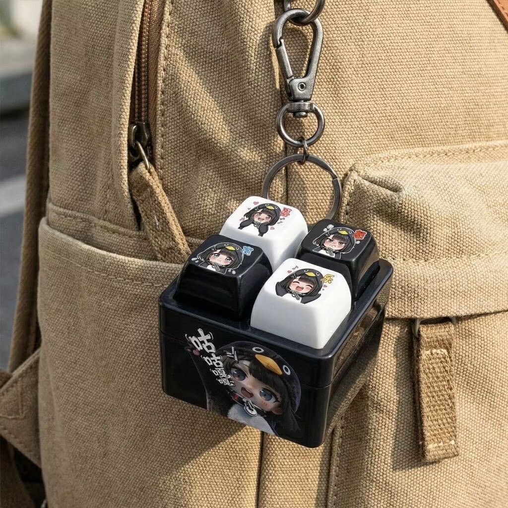 Funny Keychain Keyboard Keychain Press Button Keyring Make Sound Keyrings Goo Goo Gaga Hanging Pendant for Bag