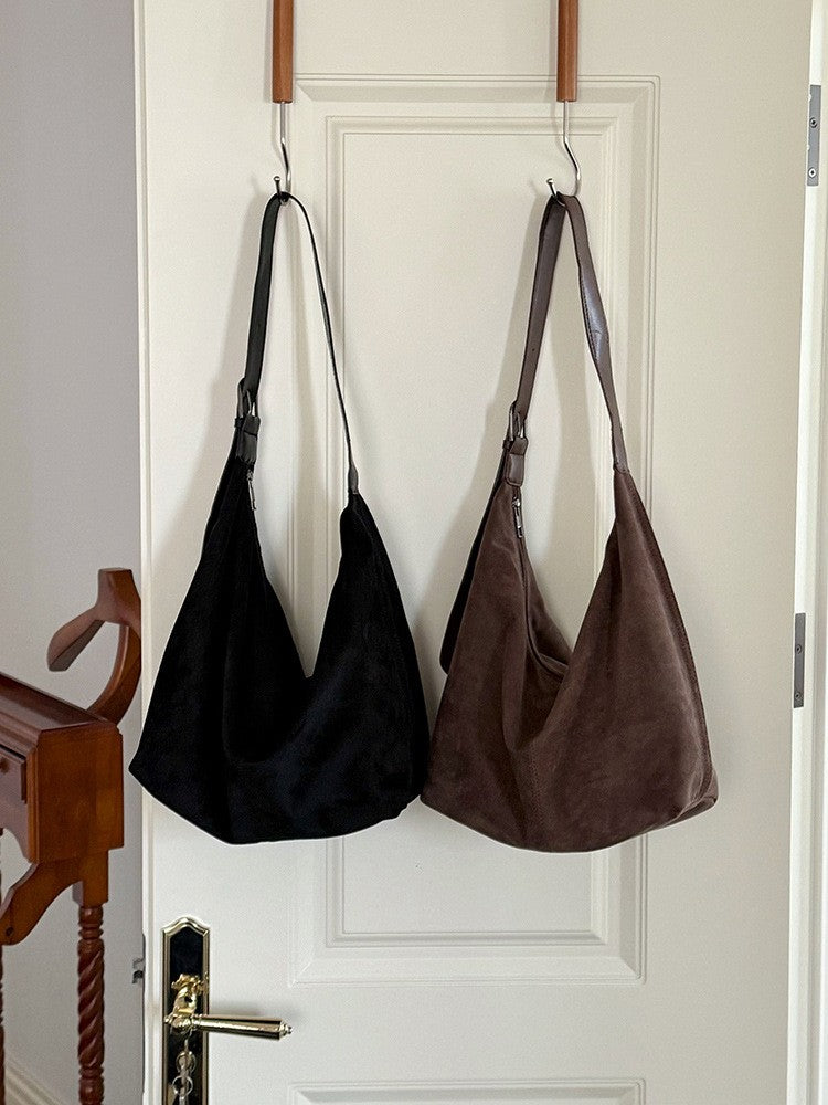 Scrub Leather female Shoulder bags winter new Ladies handbag Large capacity Brand design women big totes bolsa brown