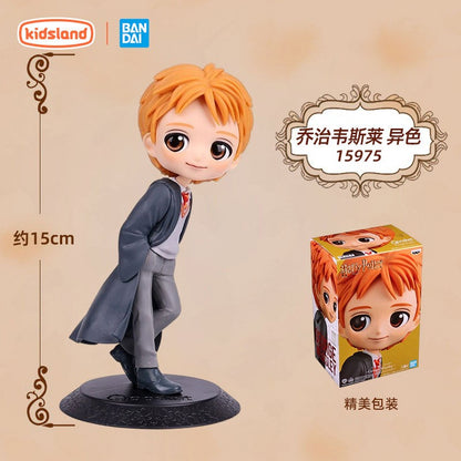 14cm Original Bandai Q Posket Harry Potter Series Versão Personagem Draco Malfoy Hermione Action Figure Anime Colecionável Bonecas Infantis