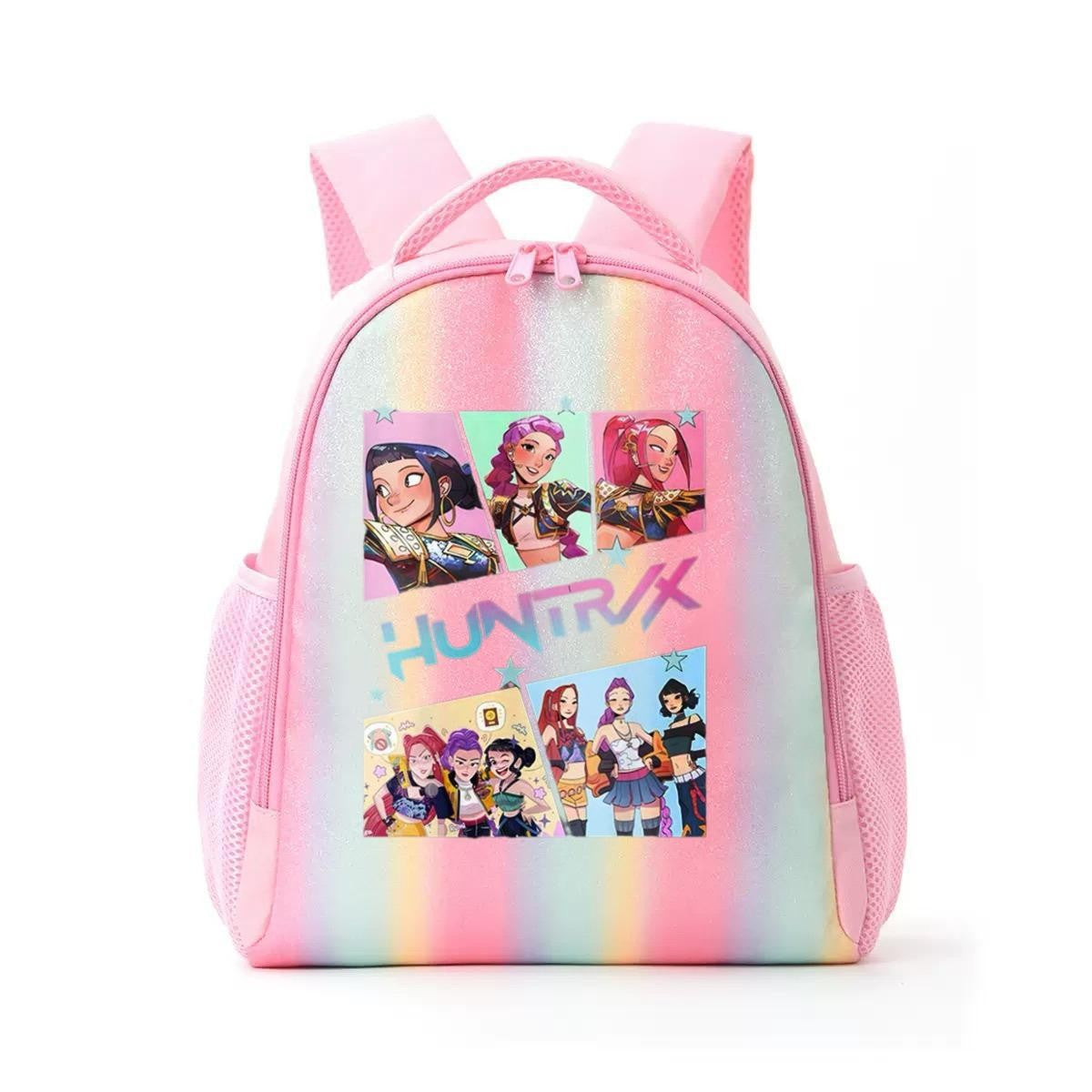 Mochila de Caçadores de Demônios KPop Estampa de Desenho Animado Anime Bolsas de Ombro para Estudantes Organizador de Papelaria Grande Capacidade Presentes de Volta às Aulas