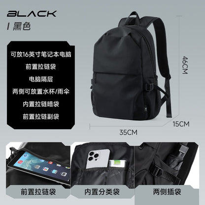 Mochila Casual Escolar Impermeável Preta Septwolves Mochila para Notebook de 16 Polegadas Mochila Feminina Masculina Mochila de Grande Capacidade