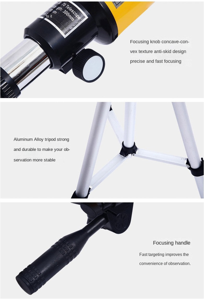 Professional Astronomical Telescope F30070 Monocular 150 Times Zoom HD Night Vision  View Moon Star  AZM70300 Stargazing