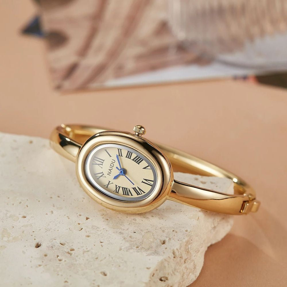 Fashionable Luxury Elegant ladies' Bracelet Watch Roman Numeral Oval Waterproof Women's Quartz Watch reloj ???? ??????? ????????