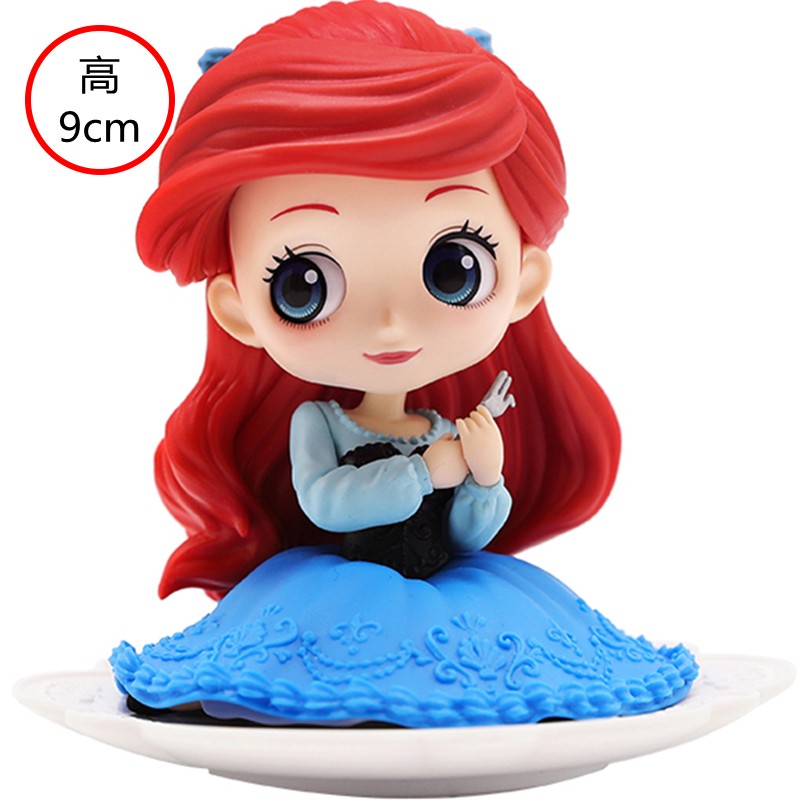 Bandai Disney A Pequena Sereia Anime Qposket Personagens Ariel Linha Glitter Boneco de Ação Modelo Colecionável Brinquedos Presente de Aniversário