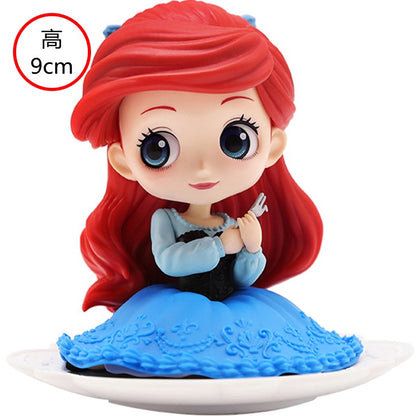 Bandai Disney A Pequena Sereia Anime Qposket Personagens Ariel Linha Glitter Boneco de Ação Modelo Colecionável Brinquedos Presente de Aniversário