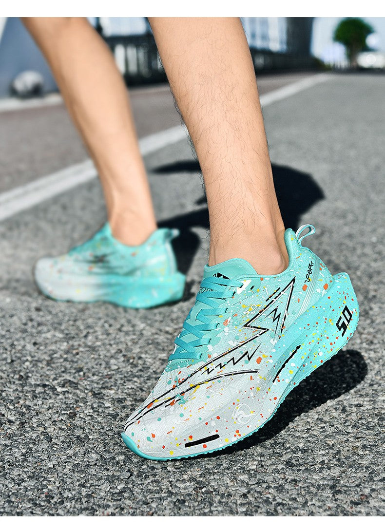 Air Cushion Carbon Plate Running Shoes Jogging Marathon Men Sports Breathable Lightweight Comfortable Nonskid Casual Sneakers