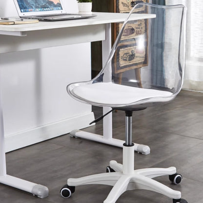 Rotating Computer Chair Dressing Transparent Plastics Elevated Move Rotating Chair Writing Desk Home Bedroom Desk Office Chair