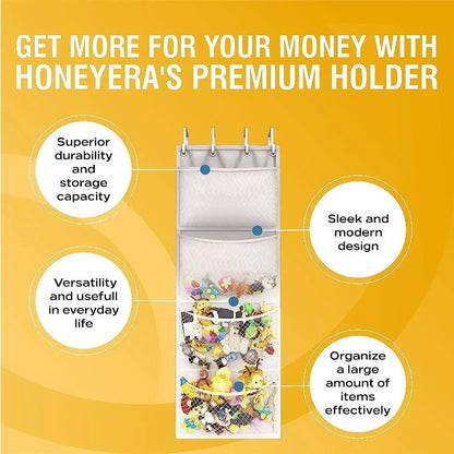 Over Door Hanging Storage Bag for Stuffed Animals & Baby Toys, Hammock Toy Organizer Net, Space-Saving Storage Solution