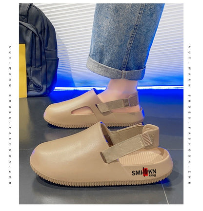 Men's casual hole shoes summer new EVA breathable soft soled sandals outdoor waterproof beach shoes youth fashion Joker slippers