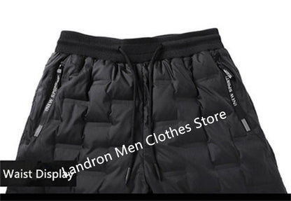 Calças Masculinas de Pena de Pato para Exterior, Acolchoadas, Inverno, 8GG, 7GG, 6GG, Jogger, Quente, Impermeável, Térmica, Tamanhos Grandes, Roupas Resistentes ao Frio