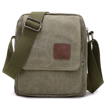 Vintage Canvas Men Crossbody Bag Anti-theft Large Capacity Outdoor Small Bag Wear-resistant Business Cashier Wallet Shoulder Bag