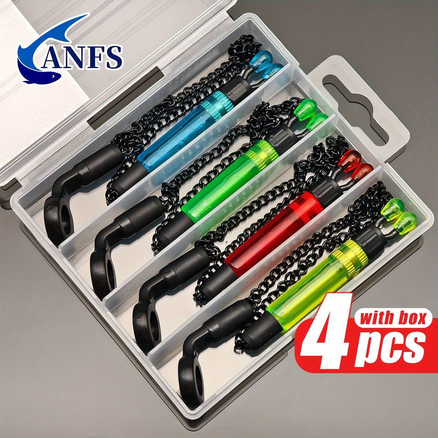 4 bobinas pendulares de pesca de carpa com caixa para indicador de alarme de pesca, melhor para o Natal, perfeito para o Dia de Ação de Graças