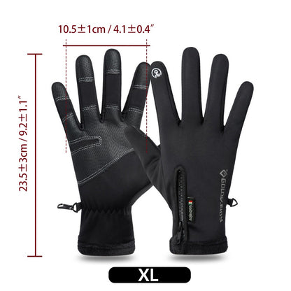 Luvas de Motocicleta Inverno Térmicas Forradas com Lã Inverno Pele Amigável Ciclismo Impermeável Antiderrapante Tela Sensível ao Toque Luva de Esqui Quente
