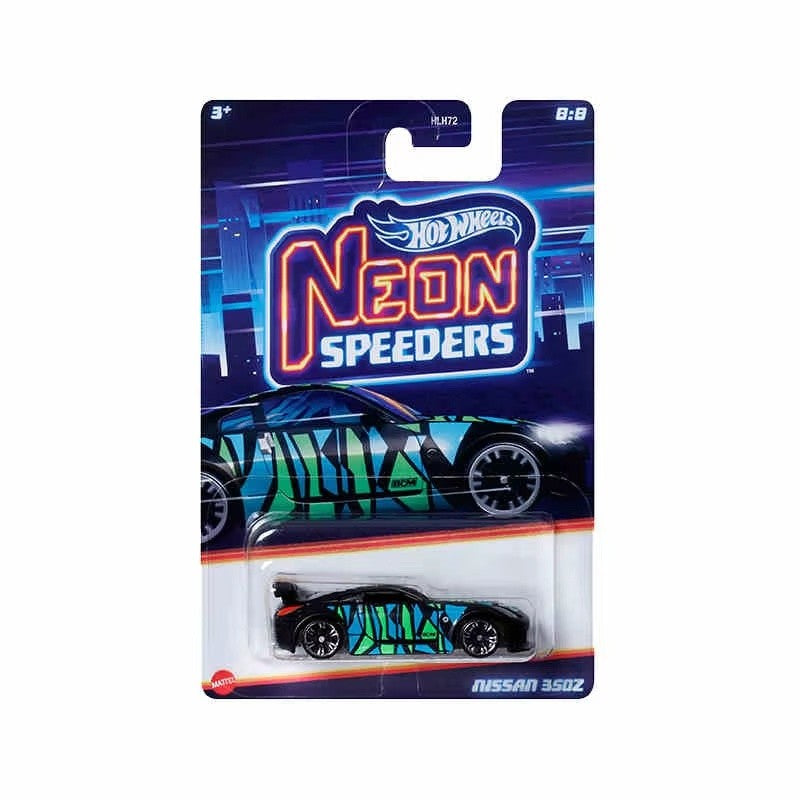 Hot Wheels Neon Speeders Series 8 Diecast Car Set 1/64 Scale Models Mazda RX-7 Datsun 510 B C D HLH72 Collectible Toy Xmas Gifts