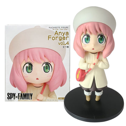 15CM Anime SPY Family Anya Forger Figura 4 Roupas de Inverno Chapéu Vestir-se Fofo Modelo de Pé Brinquedo Presente Coleção Boneco de Ação