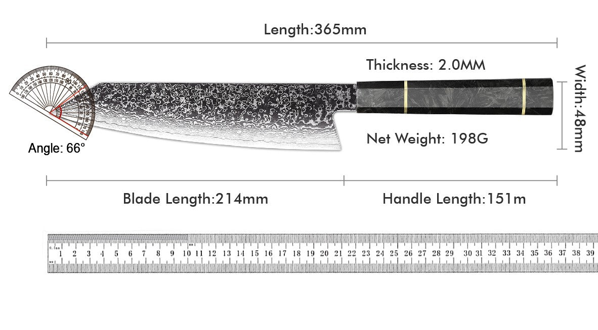 Professional 67-layer Damascus Japanese Kitchen Nakiri Gyuto Chef bread boning Knife Set Home kitchen tool with Carbon Fiber HD