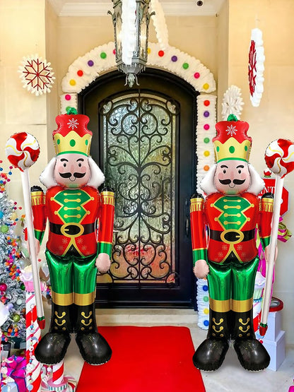 3pcs Large Standing Candy Walnut Guard Balloons, Christmas Theme Event and Scene Decorations, Birthday, New Year's Eve