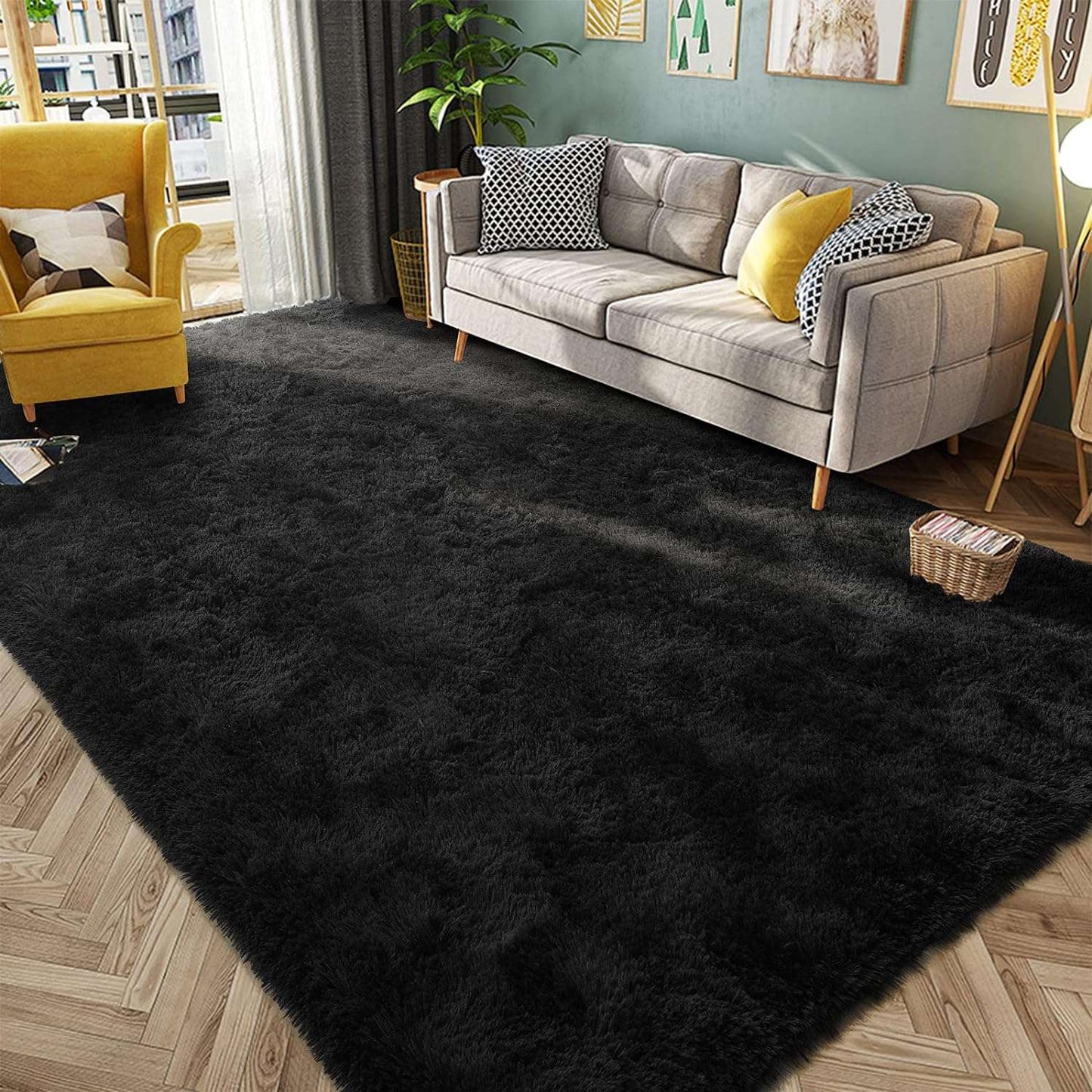 Silk Wool Carpet Living Room Plush Rug Bed Room Floor Fluffy Mats Non-slip Home Decor Soft Velvet Carpet Kids Room Blankets