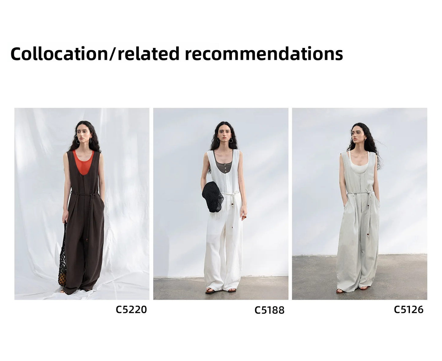 Colne U-Neck Linen Blend Vest And Knife Pleat One-Piece Pants Women's Fashion Design Sensation Tianli Material Long Pants