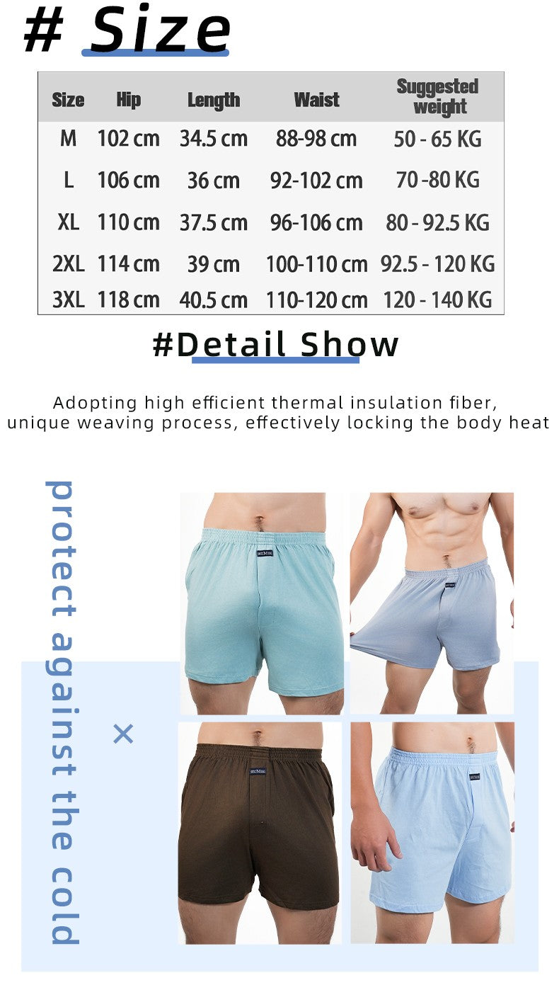 1PC Big Underpants Solid Pajama Bottoms At Home Plus Size Boxers Brief For Men High Waist Allo Pants Cotton Slacks Sleep Bottoms