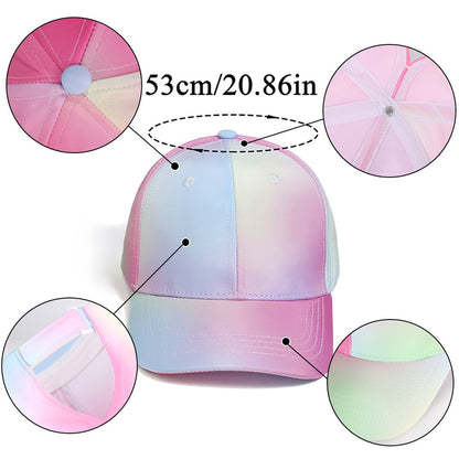 Fashion Kids Baseball Cap For Girls Boys Sun Hat Hollow Back Ponytail Caps Children Snapback Hip Hop Hats Adjustable Bones Caps