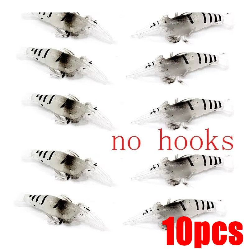 10/20/30 PEÇAS Isca Macia de Camarão para Pesca com Anzol, Iscas Artificiais Crankbaits para Pesca, Iscas Artificiais Wobblers para Pesca de Arrasto