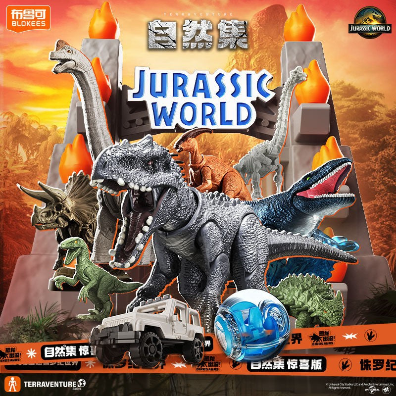 BLOKEES Jurassic World Coleção Natural2 Jurassic Park Dinossauros TERRAVENTURA Boneco Montado Brinquedos de Boneca Presentes