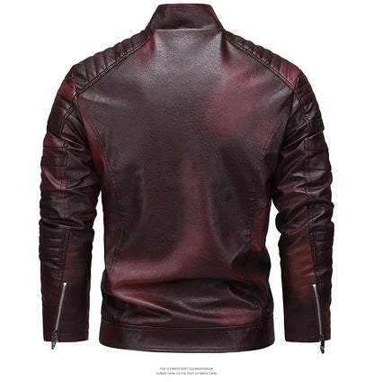 Quality New Male Casual Leather Jackets 7XL Autumn Winter Men Stand Collar Motorcycle Leather Jackets Vintage Leather Coat