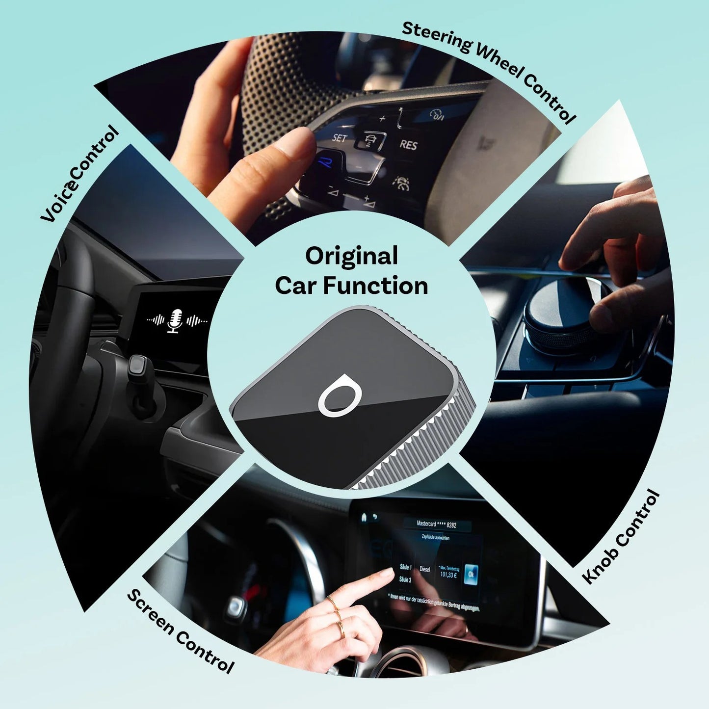 Adaptador OTTOCAST Mini Slim Cube sem fio para CarPlay e Android Auto, 2 em 1, USB, acessórios inteligentes para carro VW Haval Audi Kia Porsche Lexus