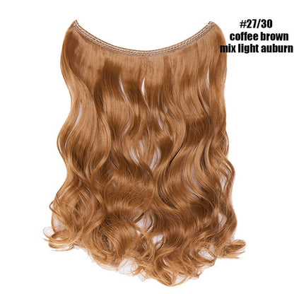 BENEHAIR Cabelo Sintético com Fio Invisível Sem Clipes Extensões de Cabelo Linha Secreta de Pesca Apliques de Cabelo Falso Para Mulheres