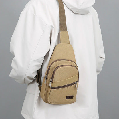 Men's Canvas Crossbody Bag Wear-resistant Outdoor Shoulder Messenger Bag for Travel Sports Daily Casual Durable