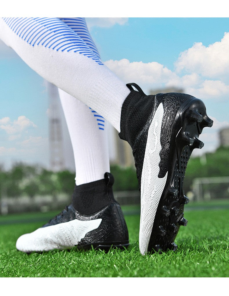 New Men Sport Soccer Shoes Training Boys Football Boots Outdoor Adult Long Spikes Non Slip Cleats Breathable Match Comfortable