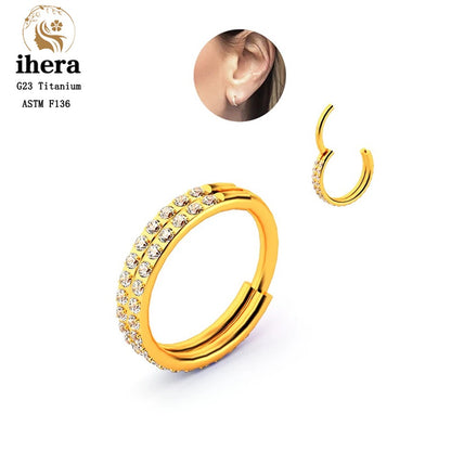 G23 Titânio Anel de Nariz Clicker Orelha Cartilagem Tragus Hélix Daith Brincos Redondos Argolas Zircônia Cúbica 16G Segmento Articulado Joia de Piercing Corporal